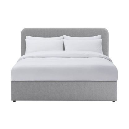 Ascot Ottoman Storage Bed - Woven Light Grey - DUSK