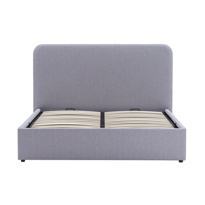 Ascot Ottoman Storage Bed - Woven Light Grey - DUSK