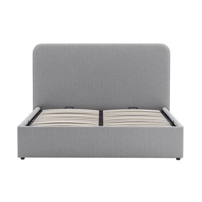 Ascot Ottoman Storage Bed - Woven Light Grey - DUSK