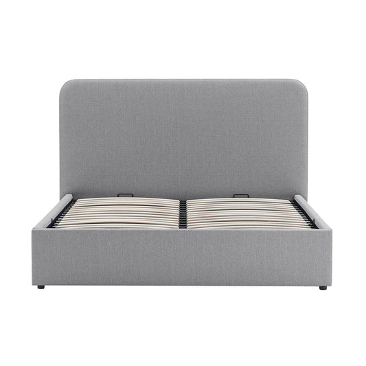 Ascot Ottoman Storage Bed - Woven Light Grey - DUSK