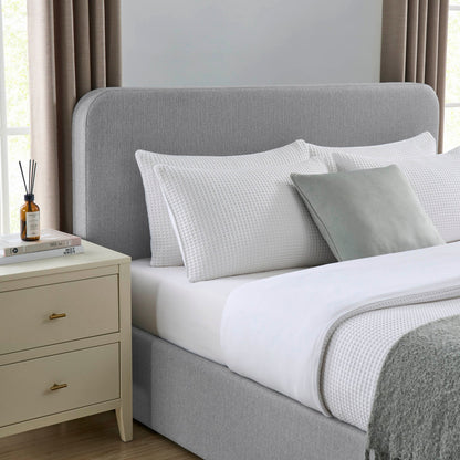 Ascot Ottoman Storage Bed - Woven Light Grey - DUSK