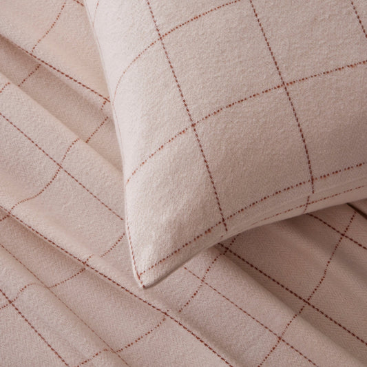 Aspen Check Cushion Cover - Natural/ Burnt Orange - DUSK