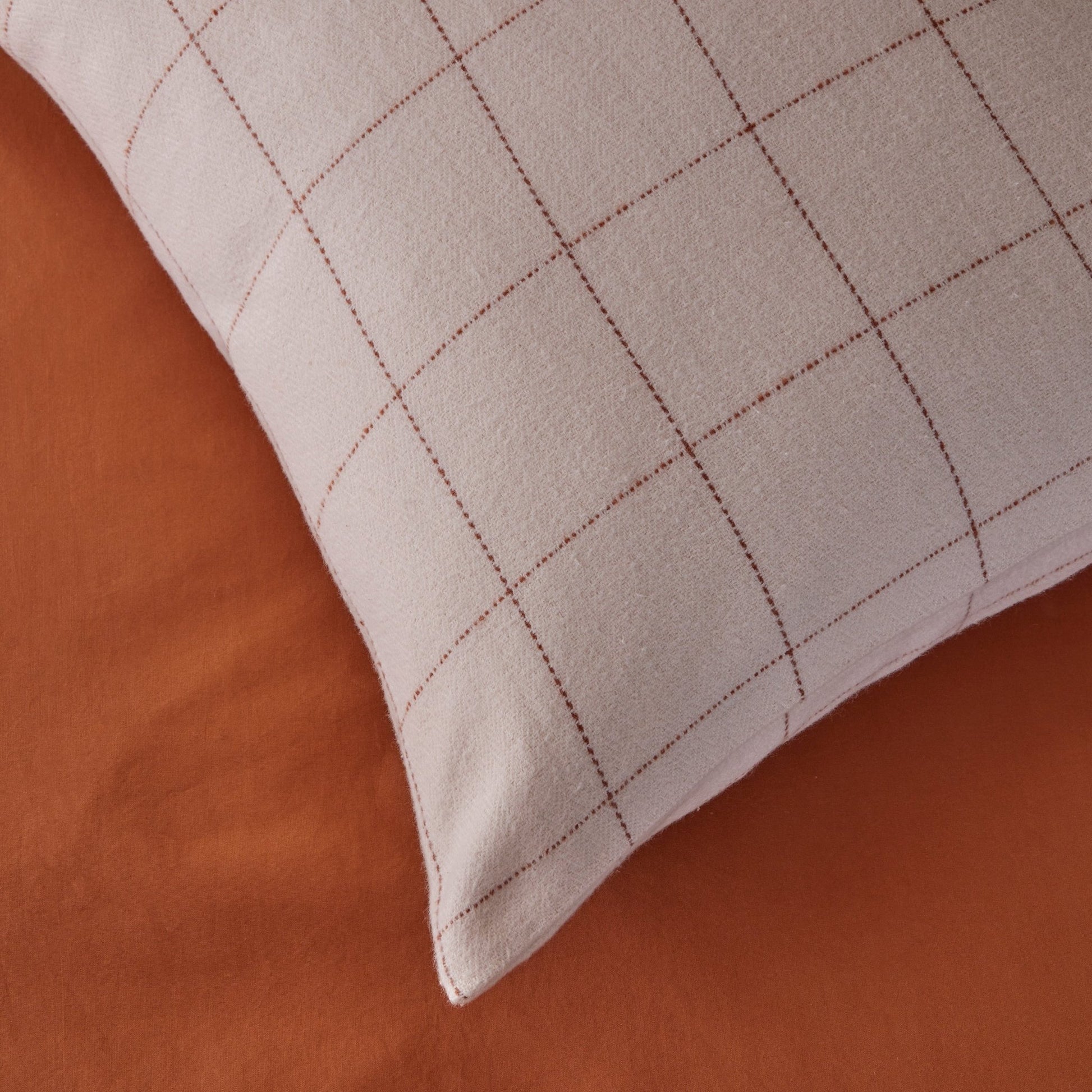 Aspen Check Cushion Cover - Natural/ Burnt Orange - DUSK