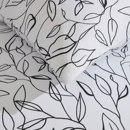Astrid Duvet Cover & Pillowcase Set - Off White/Black - DUSK