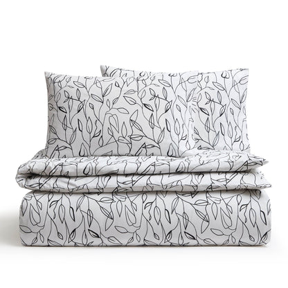 Astrid Duvet Cover & Pillowcase Set - Off White/Black - DUSK