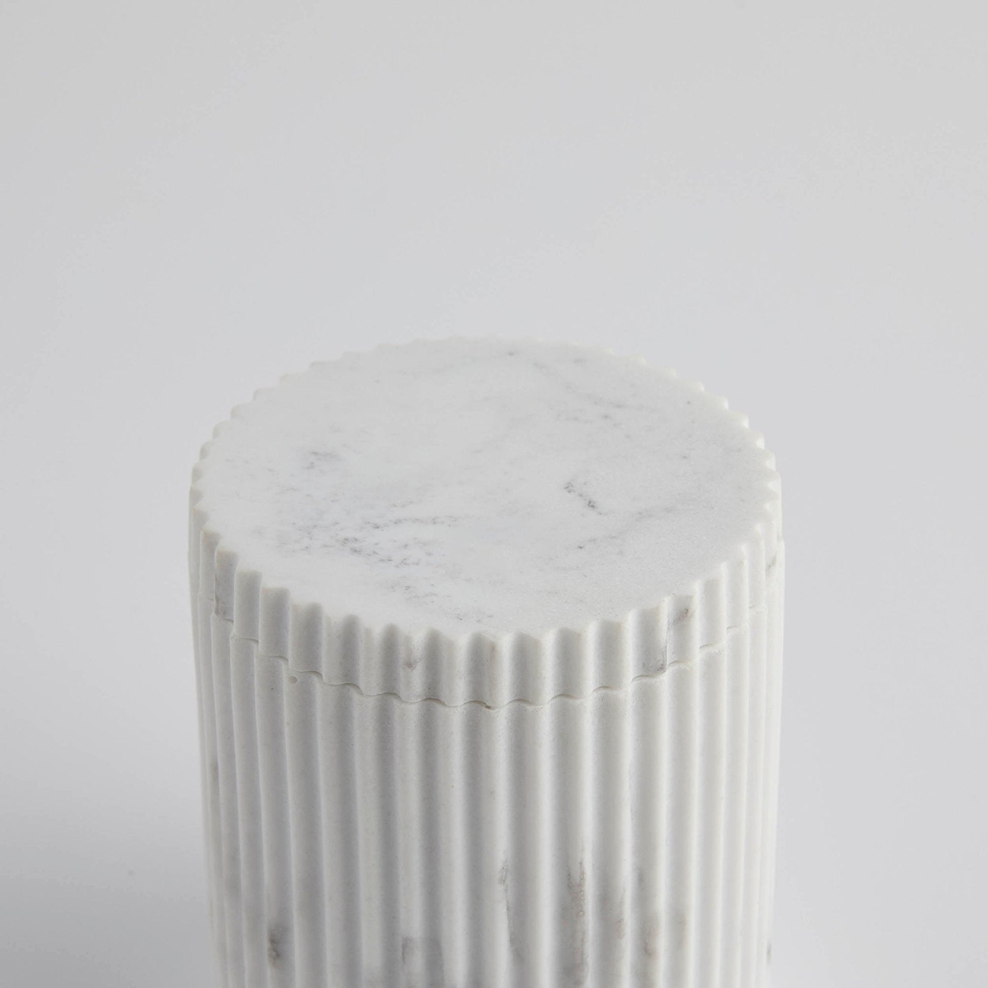 Athena Marble Effect Resin Storage Pot - White - DUSK