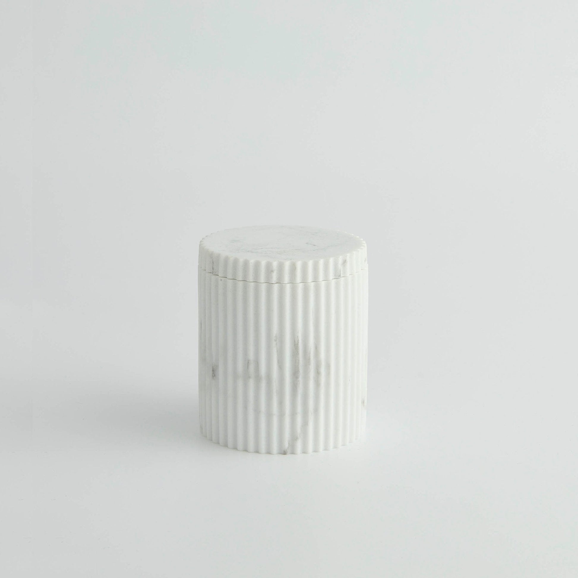 Athena Marble Effect Resin Storage Pot - White - DUSK