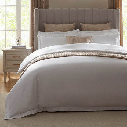 Athens 300 Thread Count Sateen Duvet Cover & Pillowcase set - White - DUSK