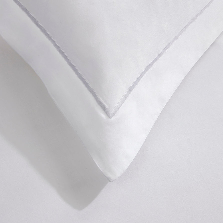 Athens 300 Thread Count Sateen Duvet Cover & Pillowcase set - White - DUSK