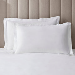 Athens 300 Thread Count Sateen Duvet Cover & Pillowcase set - White - DUSK