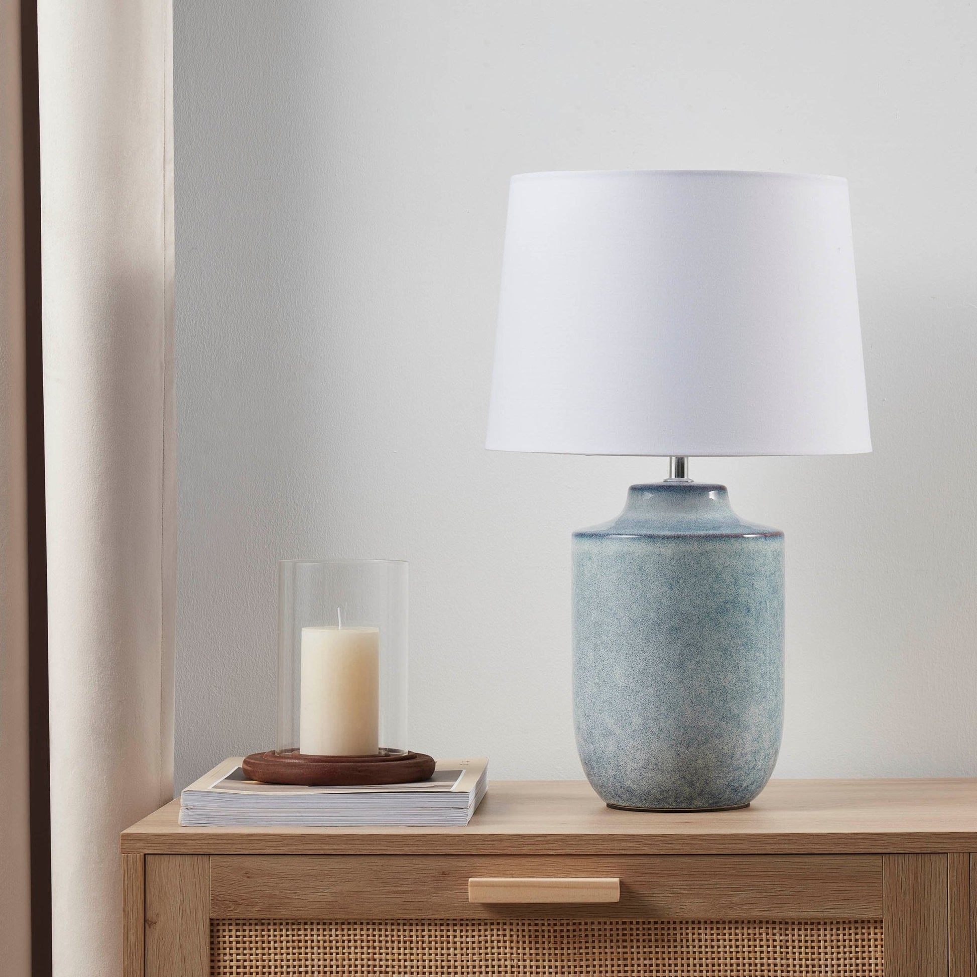 Atlas Ceramic Table Lamp - Blue - DUSK