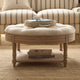 Aubrey Round Coffee Table Pouffe - Cream Linen - DUSK