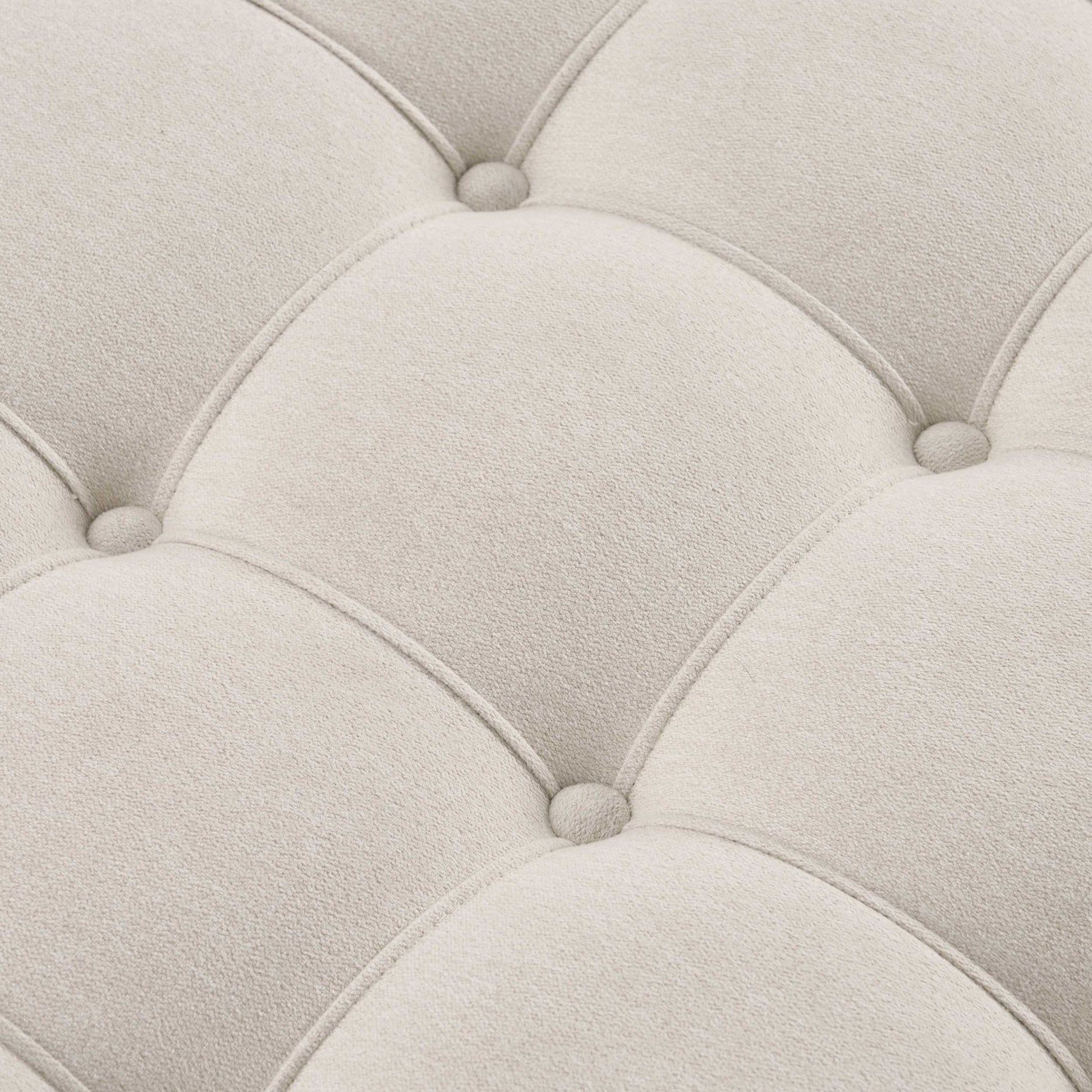 Aubrey Round Coffee Table Pouffe - Cream Linen - DUSK