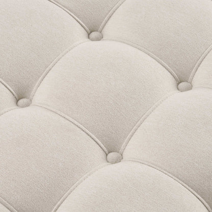 Aubrey Round Coffee Table Pouffe - Cream Linen - DUSK