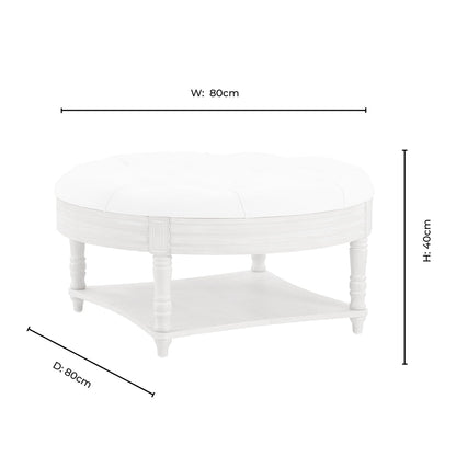 Aubrey Round Coffee Table Pouffe - Oatmeal - DUSK