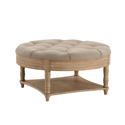 Aubrey Round Coffee Table Pouffe - Oatmeal - DUSK