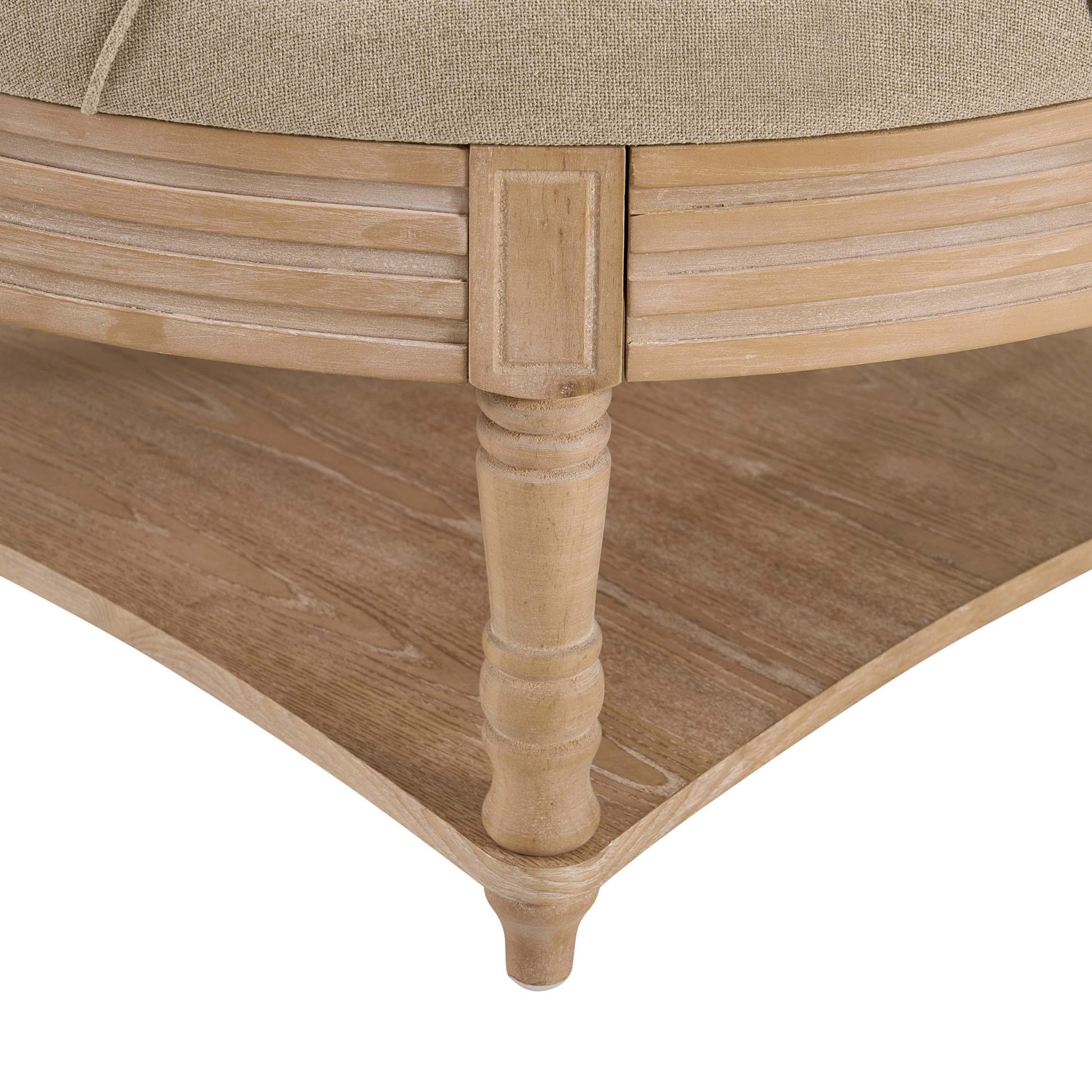 Aubrey Round Coffee Table Pouffe - Oatmeal - DUSK