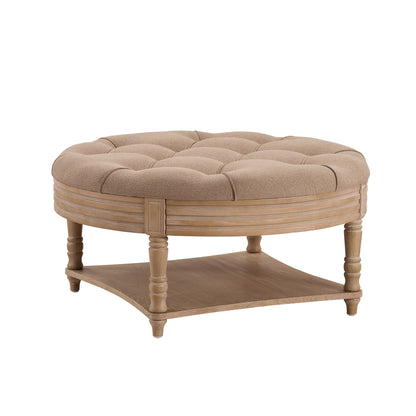 Aubrey Round Coffee Table Pouffe - Oatmeal - DUSK