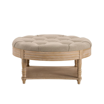 Aubrey Round Coffee Table Pouffe - Oatmeal - DUSK