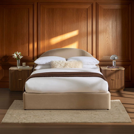 Austin Ottoman Storage Bed - Stone - DUSK