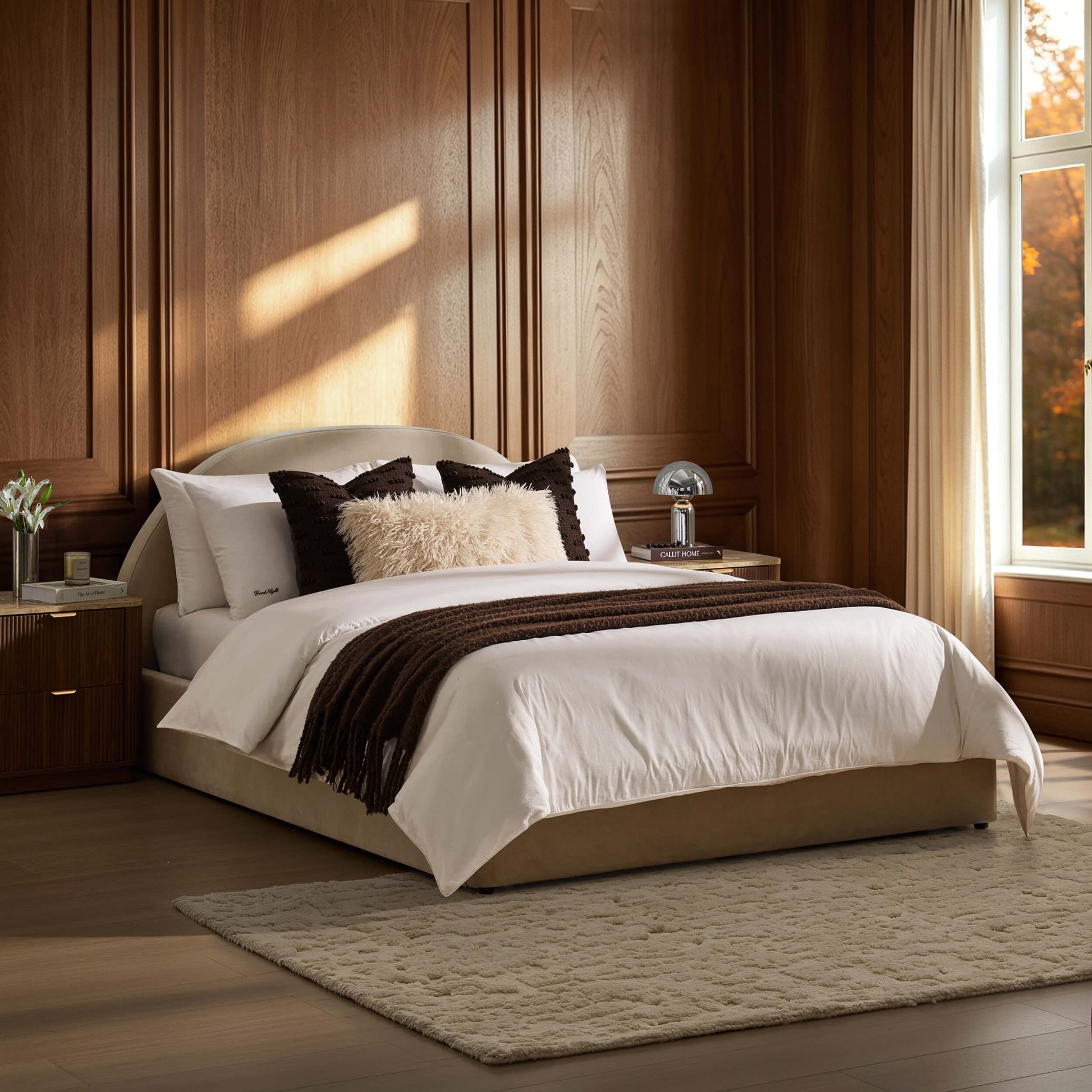 Austin Ottoman Storage Bed - Stone - DUSK