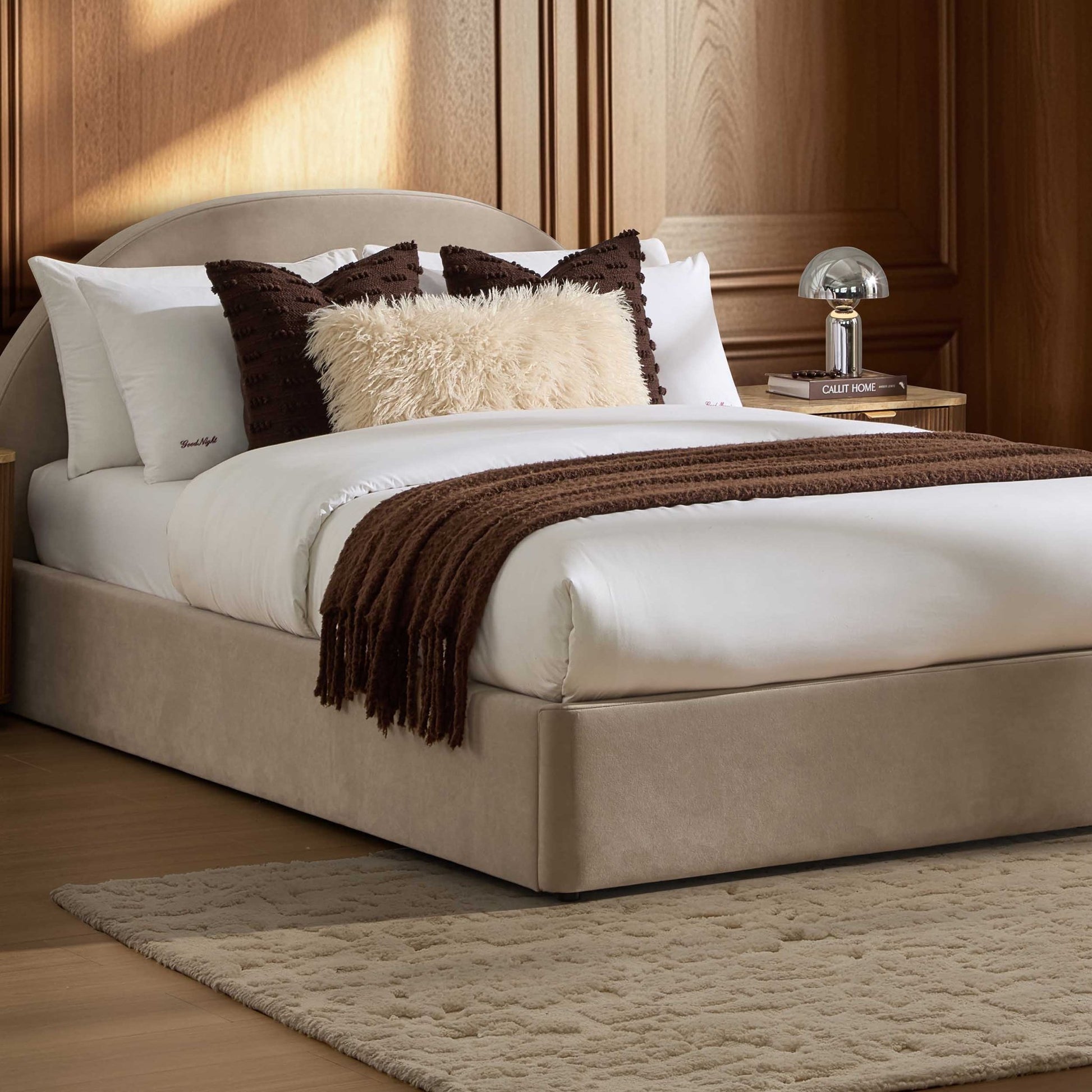 Austin Ottoman Storage Bed - Stone - DUSK
