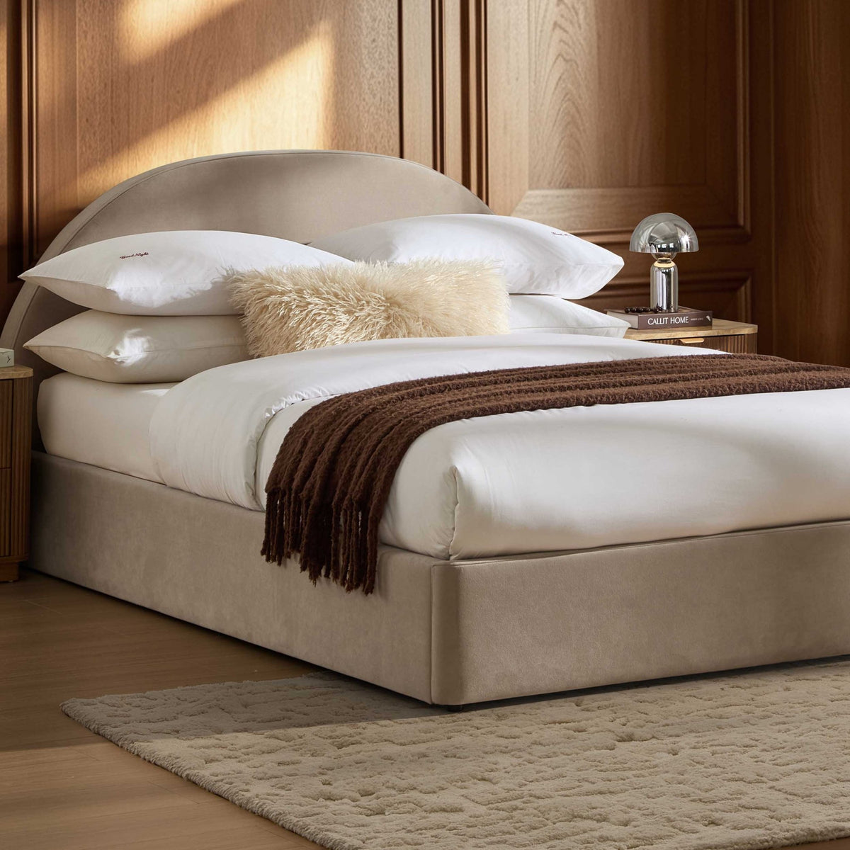 Austin Ottoman Storage Bed - Stone - DUSK