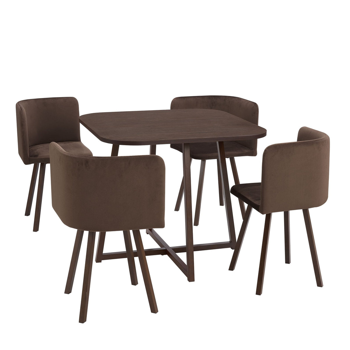 Ava Space Saver 4 Seater Dining Table and Chairs - Cappuccino - DUSK