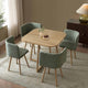 Ava Space Saver 4 Seater Dining Table and Chairs - Light Wood/Green - DUSK