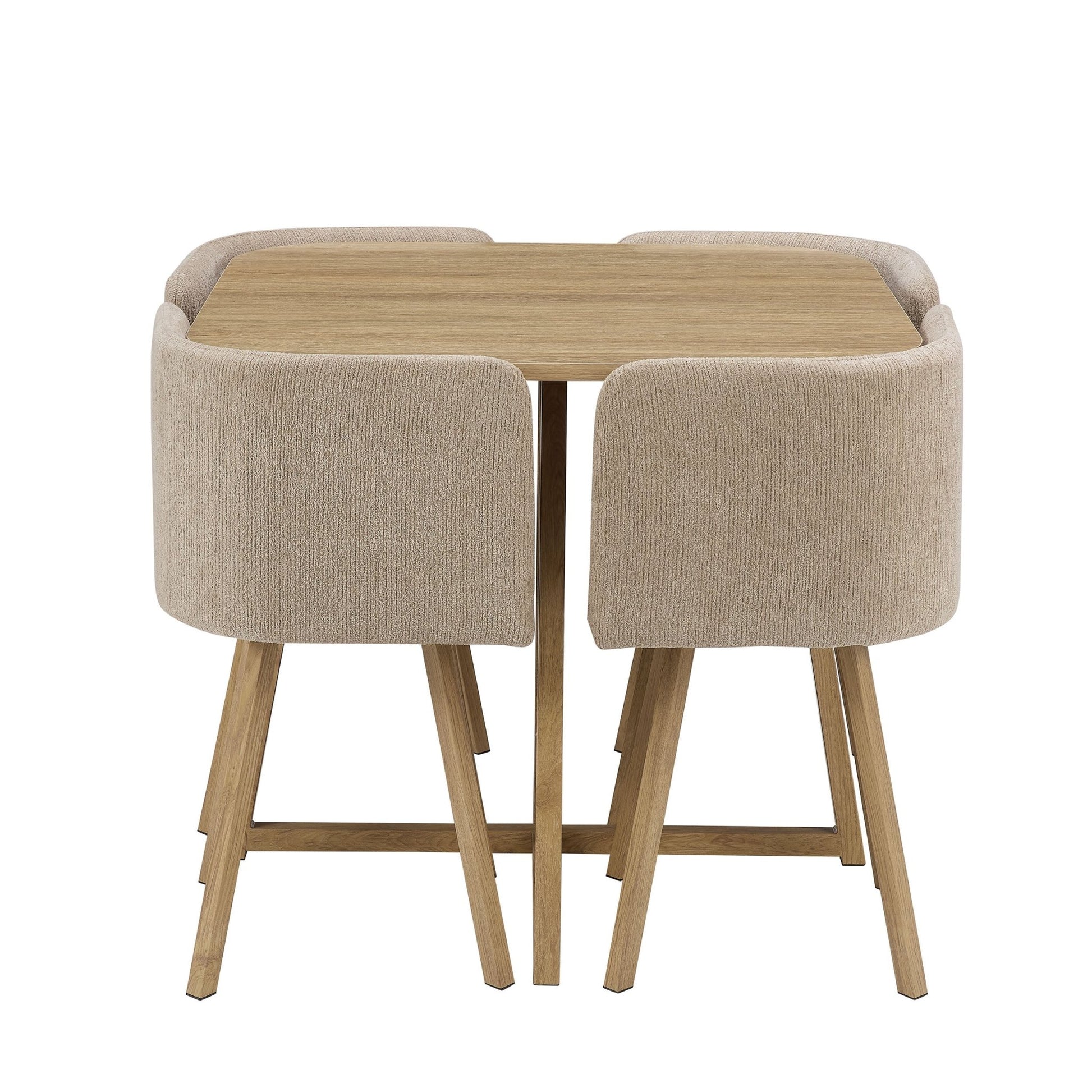 Ava Space Saver 4 Seater Dining Table and Chairs - Mushroom - DUSK