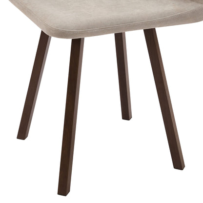 Ava Space Saver 4 Seater Dining Table and Chairs - Walnut/Stone - DUSK