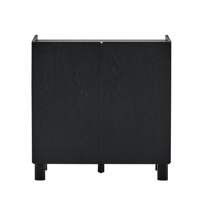 Avalon 2 Door Sideboard - Black Wood Effect - DUSK