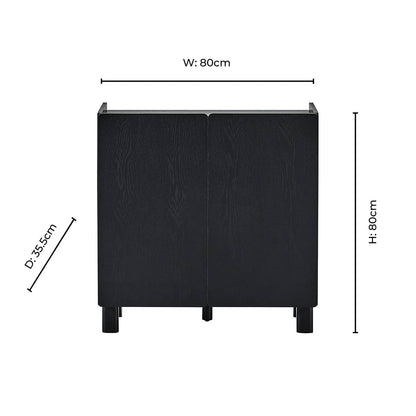 Avalon 2 Door Sideboard - Black Wood Effect - DUSK