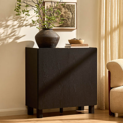 Avalon 2 Door Sideboard - Black Wood Effect - DUSK