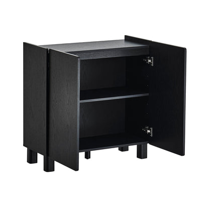 Avalon 2 Door Sideboard - Black Wood Effect - DUSK