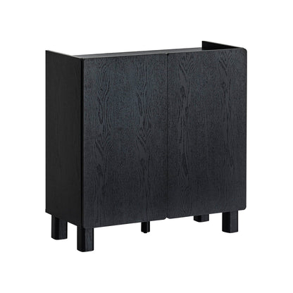 Avalon 2 Door Sideboard - Black Wood Effect - DUSK
