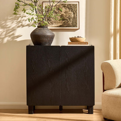 Avalon 2 Door Sideboard - Black Wood Effect - DUSK