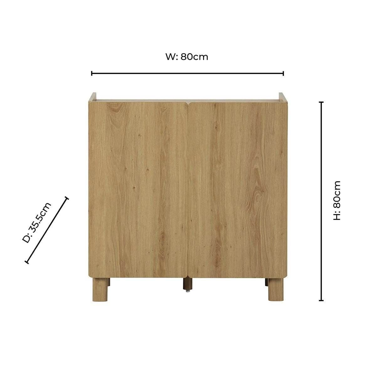 Avalon 2 Door Sideboard - Light Oak Effect - DUSK