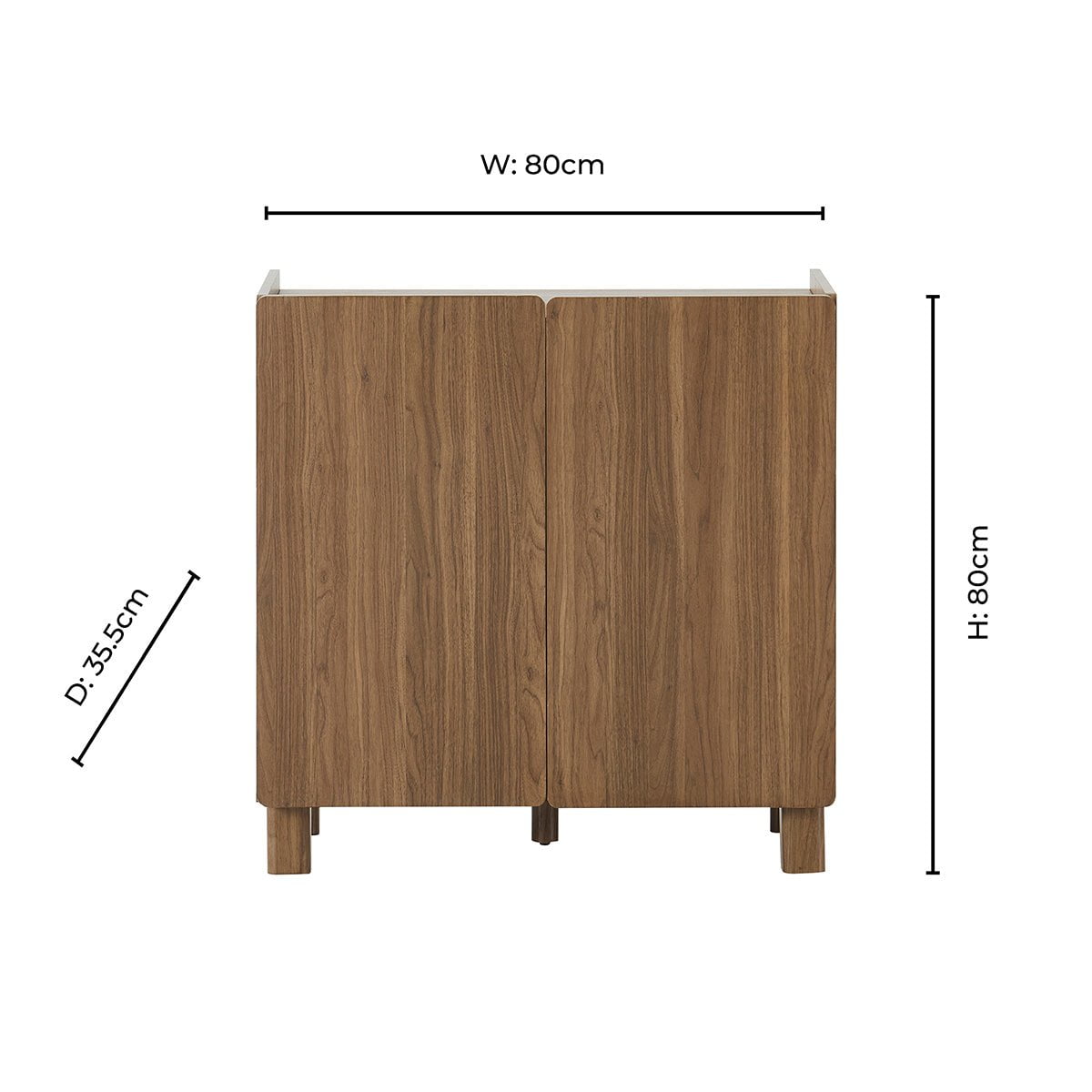 Avalon 2 Door Sideboard - Medium Wood - DUSK