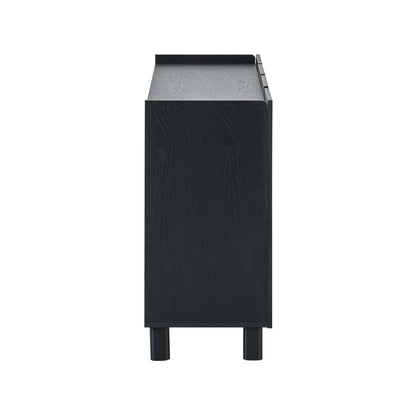 Avalon 4 Door Sideboard - Black Wood Effect - DUSK