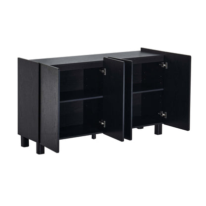Avalon 4 Door Sideboard - Black Wood Effect - DUSK