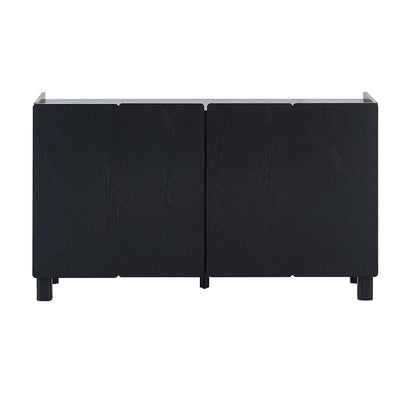 Avalon 4 Door Sideboard - Black Wood Effect - DUSK