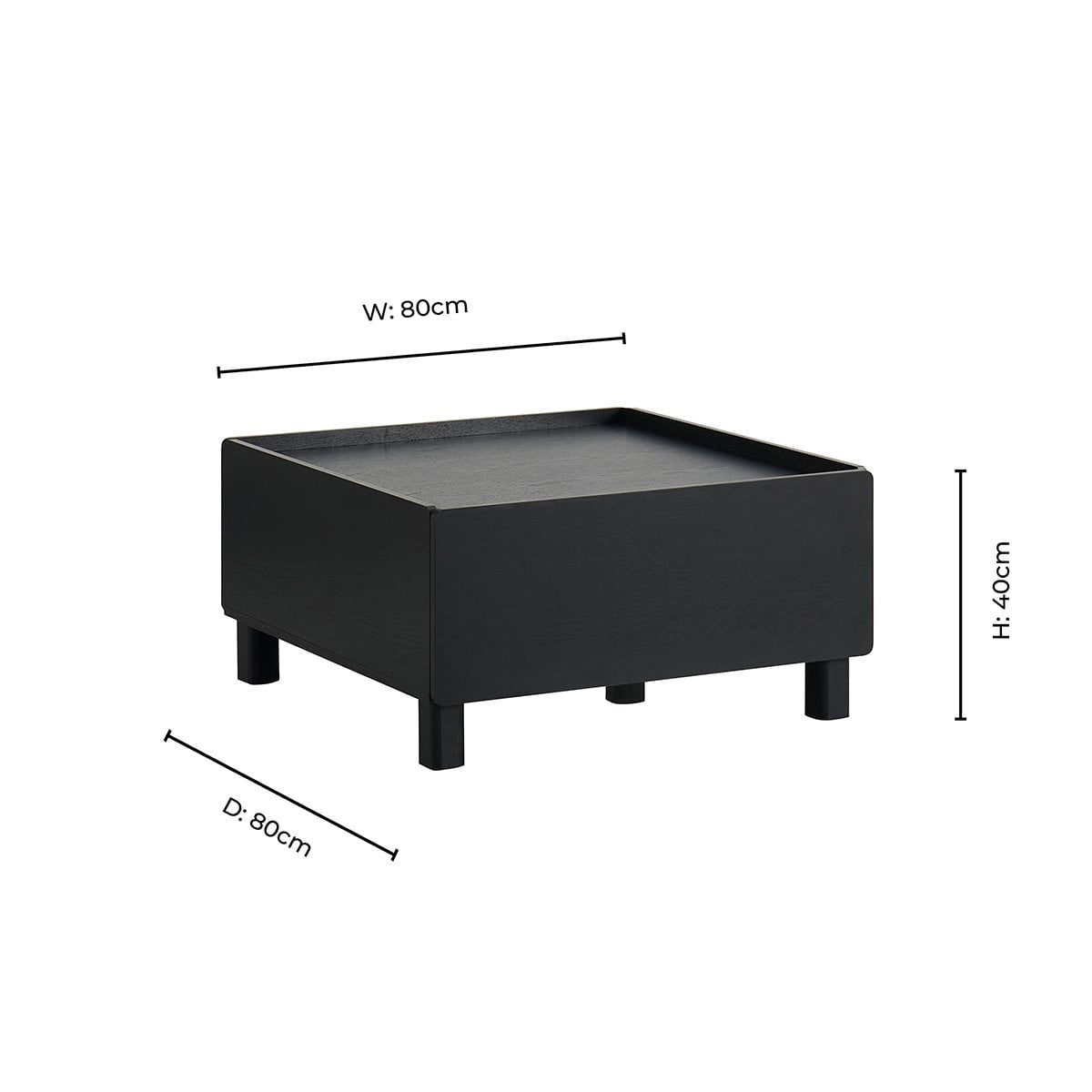Avalon Extendable/Storage Coffee Table - Black Wood Effect - DUSK