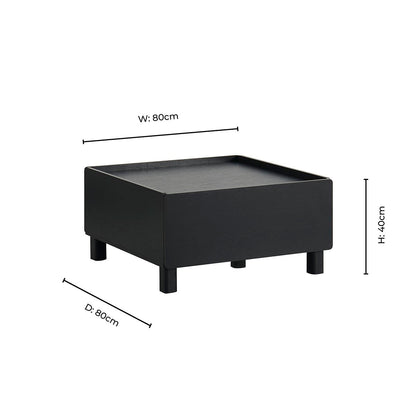 Avalon Extendable/Storage Coffee Table - Black Wood Effect - DUSK