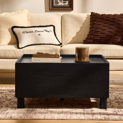 Avalon Extendable/Storage Coffee Table - Black Wood Effect - DUSK