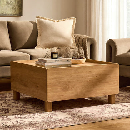 Avalon Extendable/Storage Coffee Table - Light Oak Effect - DUSK
