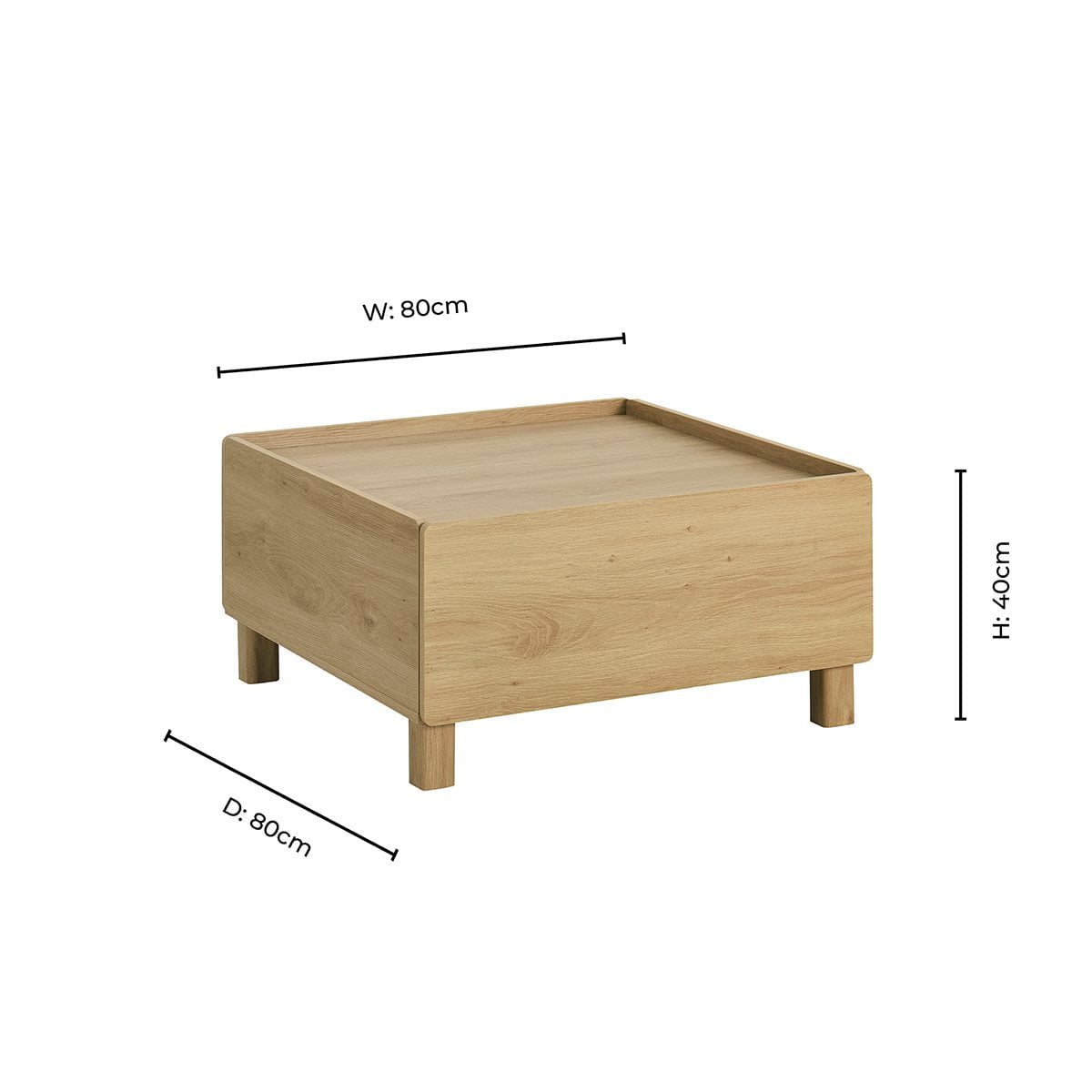 Avalon Extendable/Storage Coffee Table - Light Oak Effect - DUSK