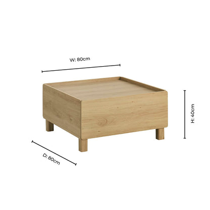 Avalon Extendable/Storage Coffee Table - Light Oak Effect - DUSK