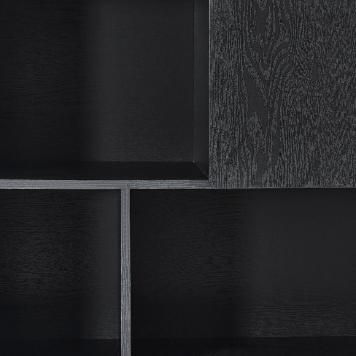 Avalon Shelving Unit - Black Wood Effect - DUSK