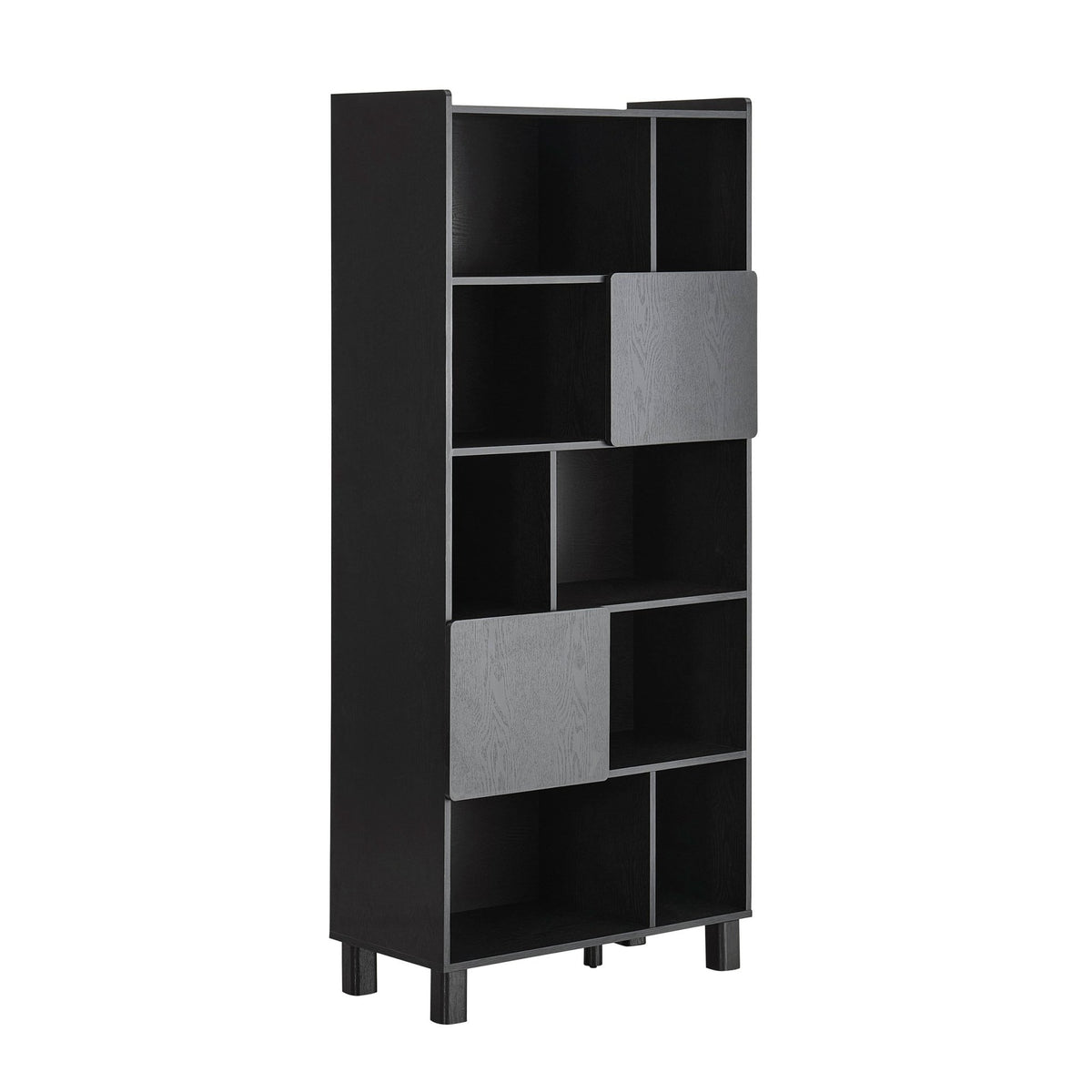 Avalon Shelving Unit - Black Wood Effect - DUSK